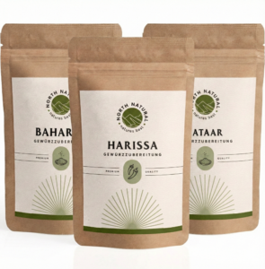 North Natural Orientalische Gewürze Set (3er Pack) – Zaatar, Baharat Harissa Gewürzmischung – North Natural
